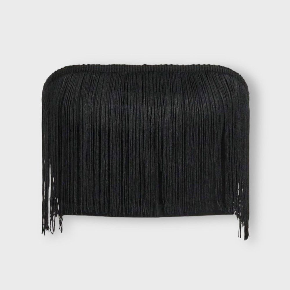 NWT | Strapless Fringe Top | Black | Size Small